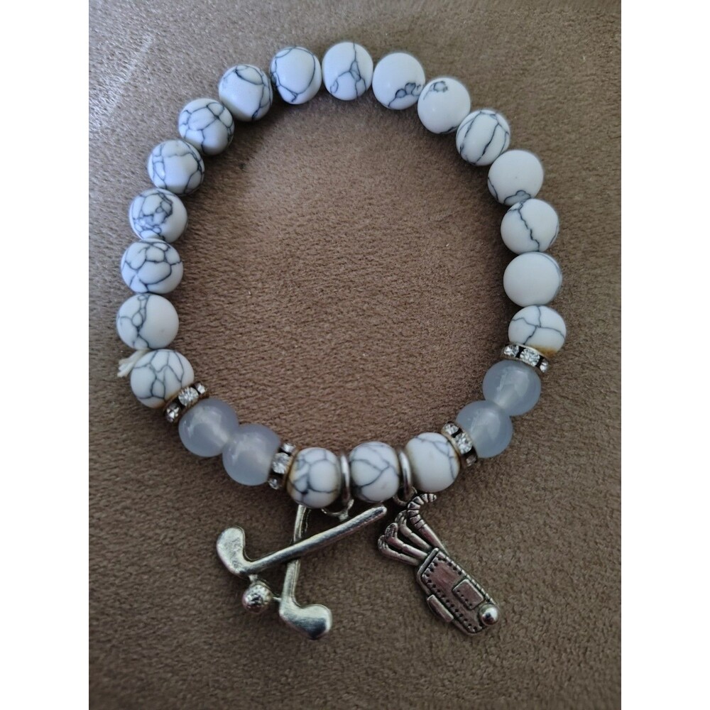 Infinity Collection Bracelet Golf Club/Bag Marbles Howlite Bead